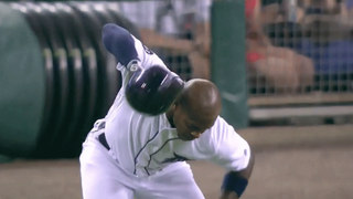 Justin Upton Defeated By His Own Helmet